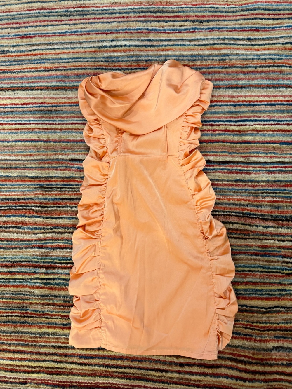 Women's XS Saige and paige Peach/ orange Ruched-Side Cowl Neck Dress
